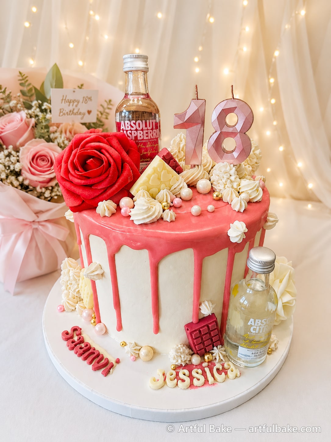 Pretty in Pink Drip Cake